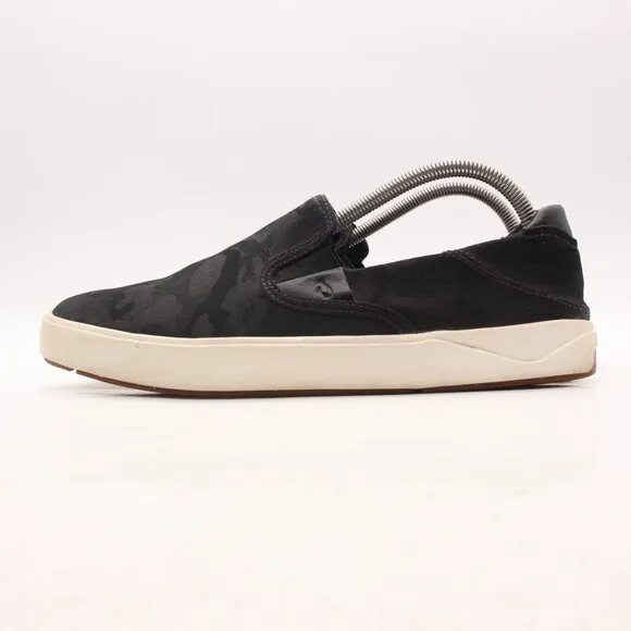 OluKai Lae‘ahi Pa‘i Mens Size 9 Slip-On Sneakers Comfort Shoes Black Camo