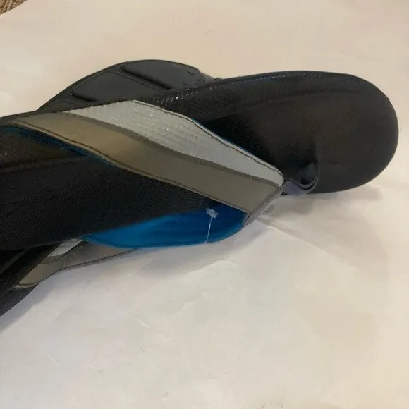 Olukai Mens HALU'A Gray White Open Toe Slip On Flip Flop Sandals Size US 12