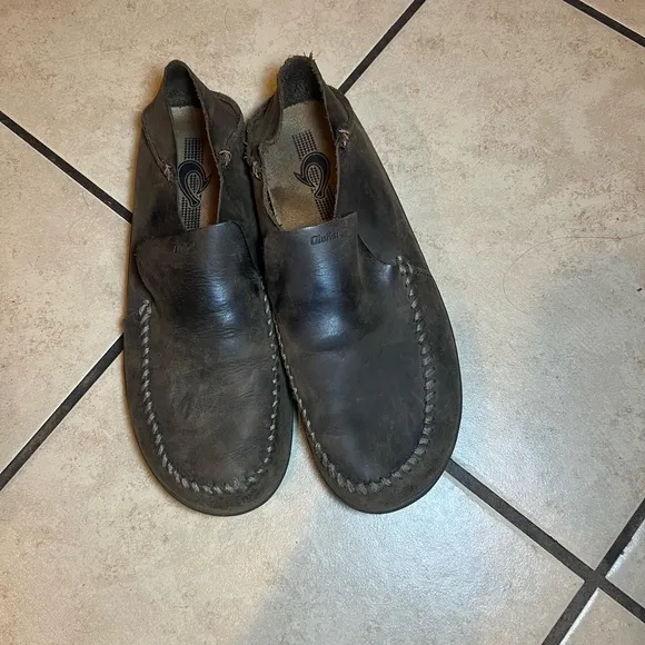 Olukai Mens Moloa Leather Slip-On Shoes Size 11