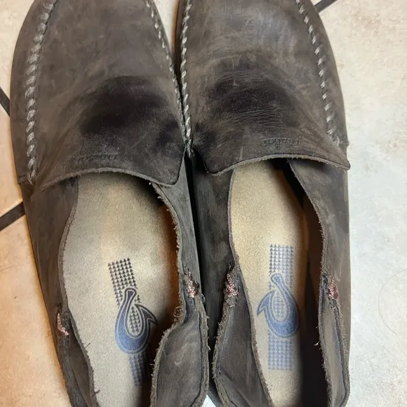 Olukai Mens Moloa Leather Slip-On Shoes Size 11