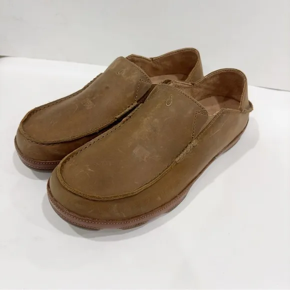 Olukai Moloa Men’s Leather Loafer Slip On Shoes