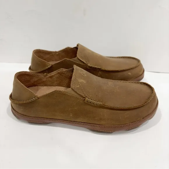 Olukai Moloa Men’s Leather Loafer Slip On Shoes