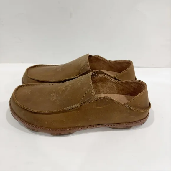 Olukai Moloa Men’s Leather Loafer Slip On Shoes