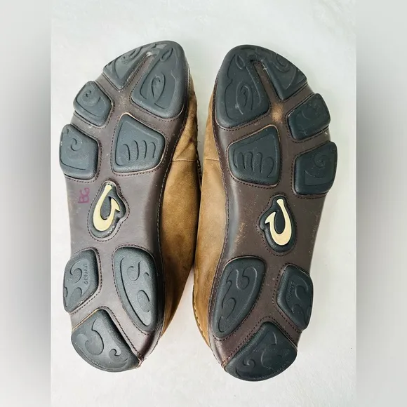 Olukai Moloa Men’s Leather Slip-On Shoes Size 9