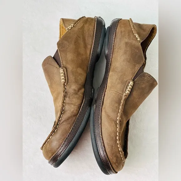 Olukai Moloa Men’s Leather Slip-On Shoes Size 9
