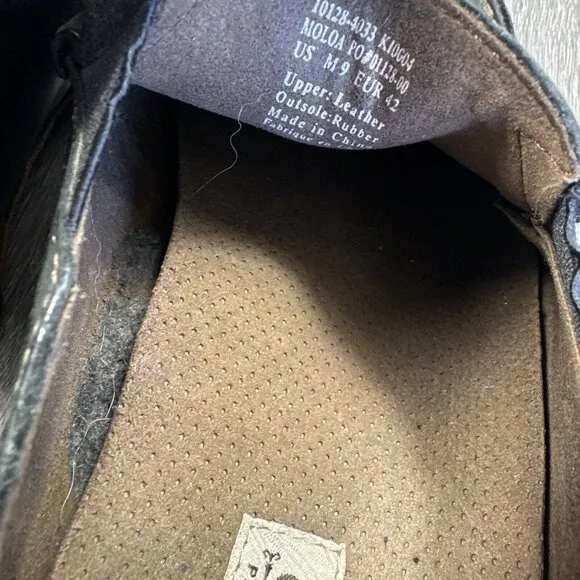 Olukai Moloa Men’s Size 9 Slip On Leather Casual Comfort Shoes Black