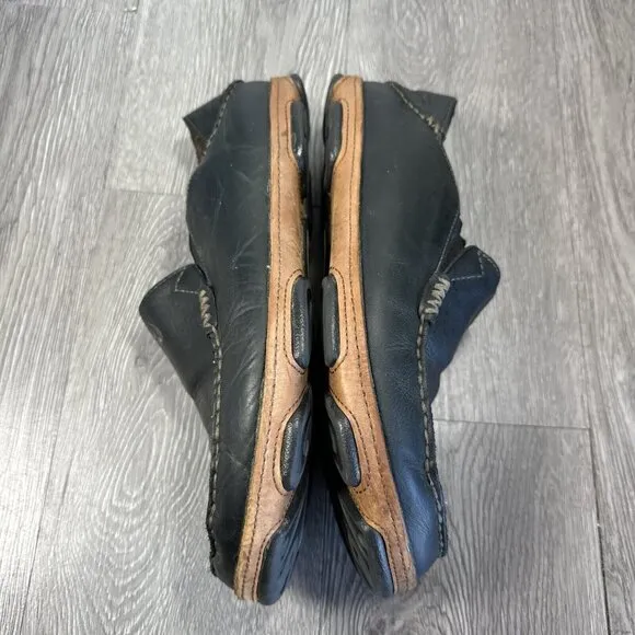 Olukai Moloa Men’s Size 9 Slip On Leather Casual Comfort Shoes Black