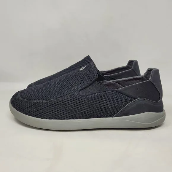OLUKAI Nohea Pae Shoes Men 11.5 Black Slip On Sneakers Lightweight Breathable