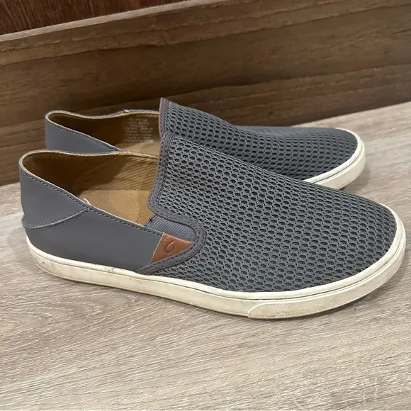 Olukai Pehuea Slip On Shoes Pavement Gray Size 10