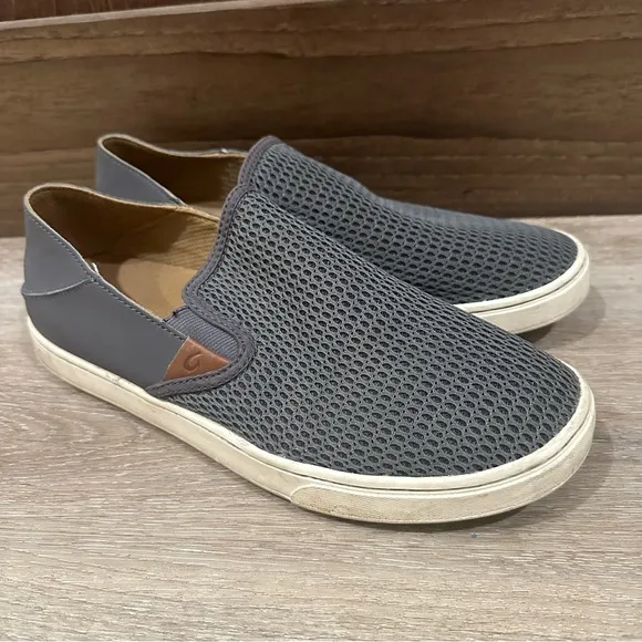 Olukai Pehuea Slip On Shoes Pavement Gray Size 10