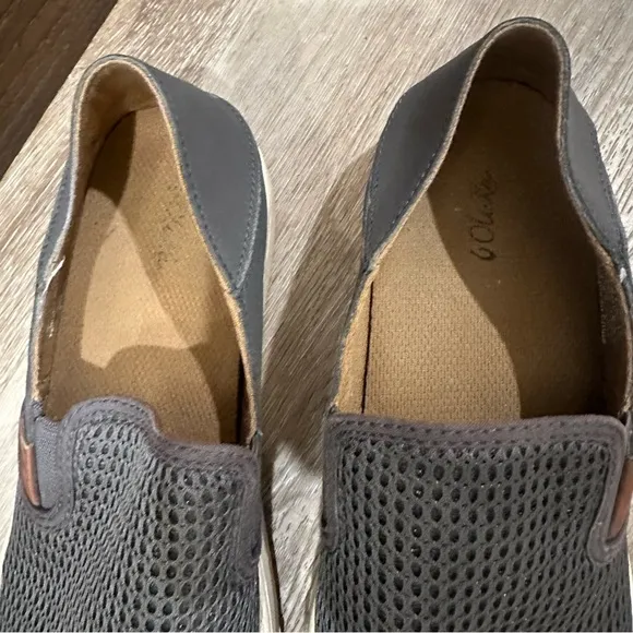 Olukai Pehuea Slip On Shoes Pavement Gray Size 10