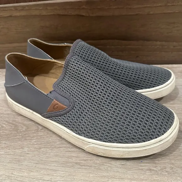 Olukai Pehuea Slip On Shoes Pavement Gray Size 10