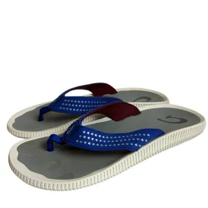 Olukai Ulele Flip Flops Blue Thong Sandals Shoes Comfort Beach Mens US 11 EU 44