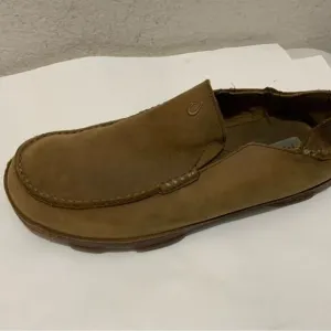 Olukai Moloa Men's Size 10 Brown Leather Slip On Shoes