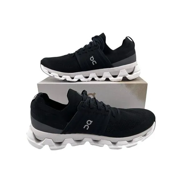 ONCloud swift 3 Men’s Rubber-Trimmed Stretch-Knit Running Sneakers Black Sz 9.5
