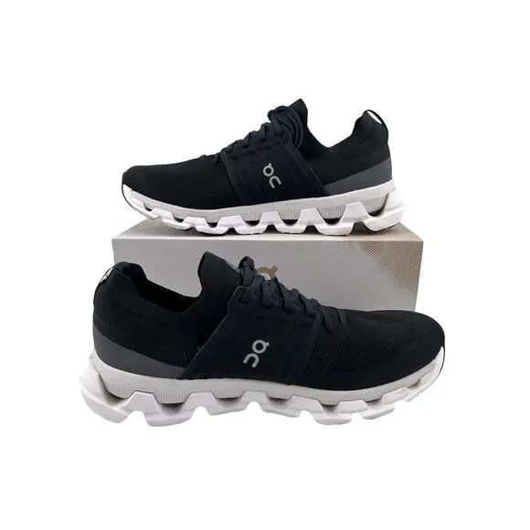 ONCloud swift 3 Men’s Rubber-Trimmed Stretch-Knit Running Sneakers Black Sz 9.5
