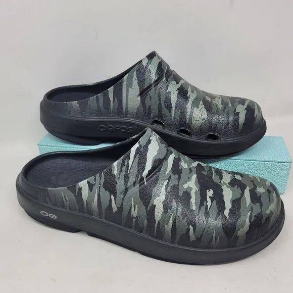 OOFOS Clogs Shoes OOCLOG Camo Recovery Sandal Mens-8 Wmns-10 EU-41 Lmtd edit Grn