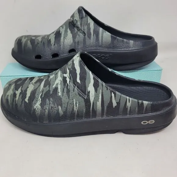 OOFOS Clogs Shoes OOCLOG Camo Recovery Sandal Mens-8 Wmns-10 EU-41 Lmtd edit Grn