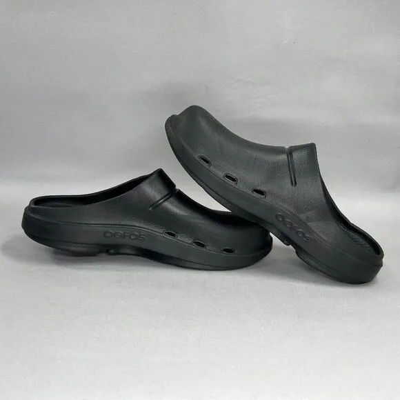 Oofos Men's Size 11 Black Oocloog Clogs