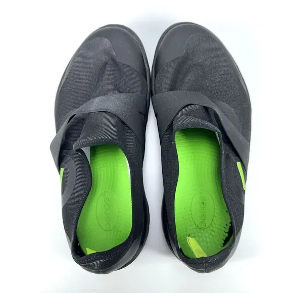 OOFOS Mens Size US 12 EU 45 OOMG Fibre Low Black Recovery Slip On Loafer Shoes