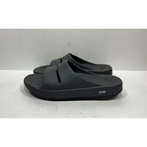 Oofos Ooahh Recovery Mens Size 9 Black Slide Comfort Sandal Shoes