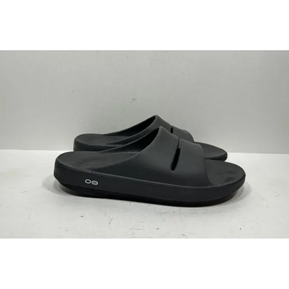 Oofos Ooahh Recovery Mens Size 9 Black Slide Comfort Sandal Shoes