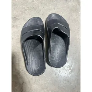 OOFOS OOahh Recovery Sandal Slide Slip On Shoes Black Mens Size 6 Women Size 8