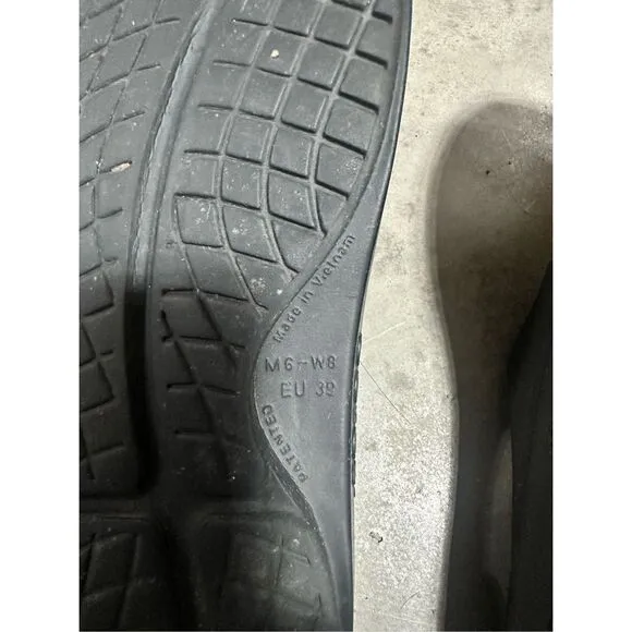 OOFOS OOahh Recovery Sandal Slide Slip On Shoes Black Mens Size 6 Women Size 8