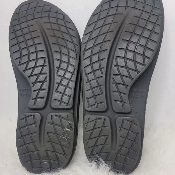 OOFOS OOahh Recovery Unisex Black Matte Sandals Shoes Size 10 M 12W