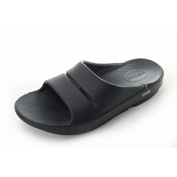 Oofos OOAHH Sandals Unisex Recovery Slide Shoes Black Unisex Women's Sz 9