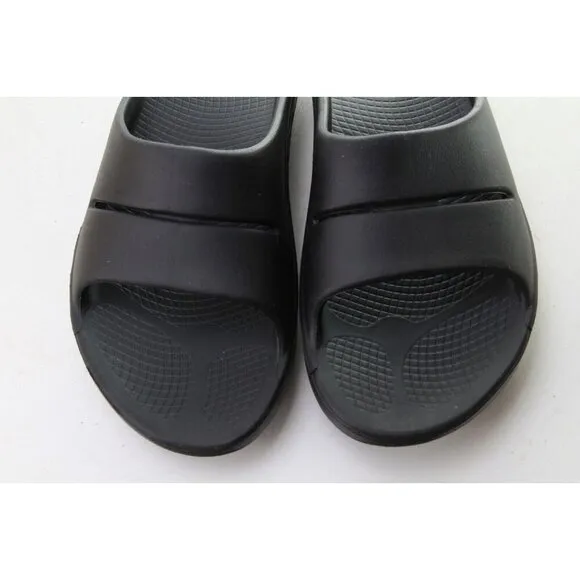 Oofos OOAHH Sandals Unisex Recovery Slide Shoes Black Unisex Women's Sz 9