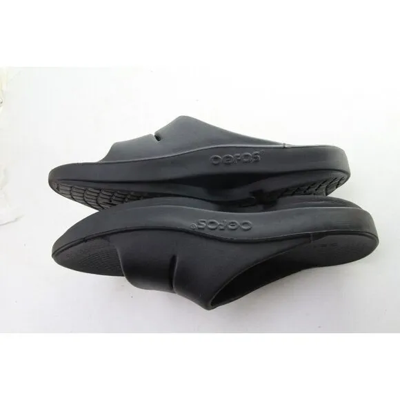 Oofos OOAHH Sandals Unisex Recovery Slide Shoes Black Unisex Women's Sz 9