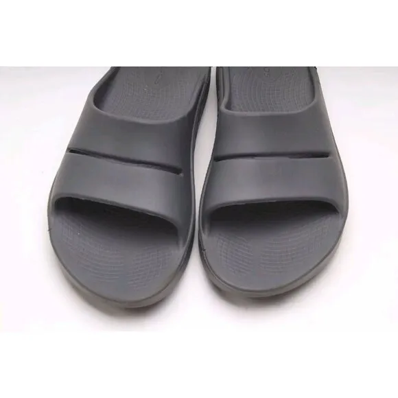 Oofos OOAHH Sandals Unisex Recovery Slide Shoes Gray Slate Women's Sz 10