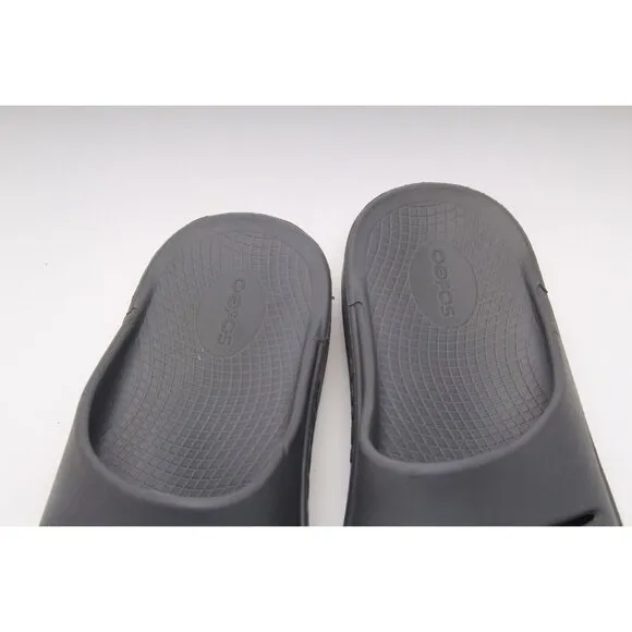 Oofos OOAHH Sandals Unisex Recovery Slide Shoes Gray Slate Women's Sz 10