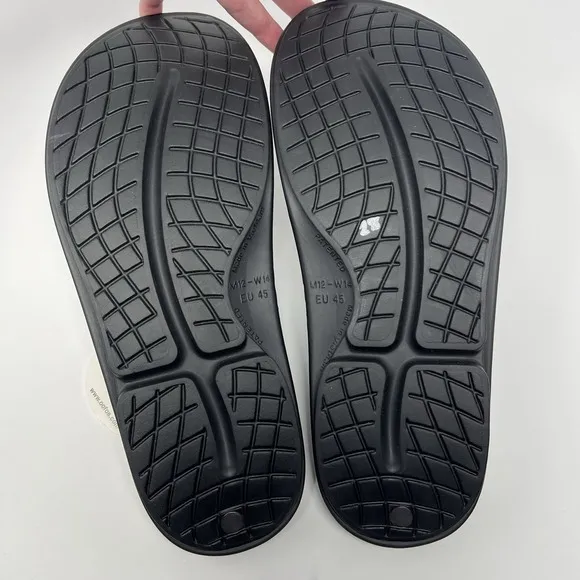 OOFOS OOahh Sport Flex Mens Size 12 Shoes Recovery Grey Camouflage Slide Sandals