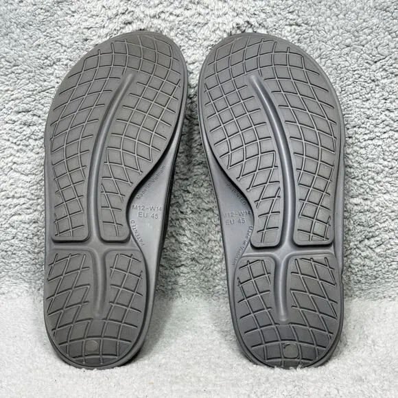 Oofos OOahh Sport Flex Mens Size 12 Slide Sandals Shoes Slate Gray Recovery