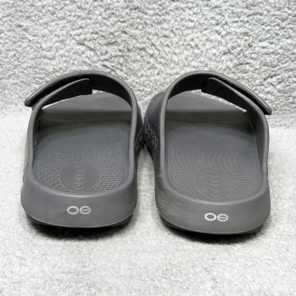 Oofos OOahh Sport Flex Mens Size 12 Slide Sandals Shoes Slate Gray Recovery