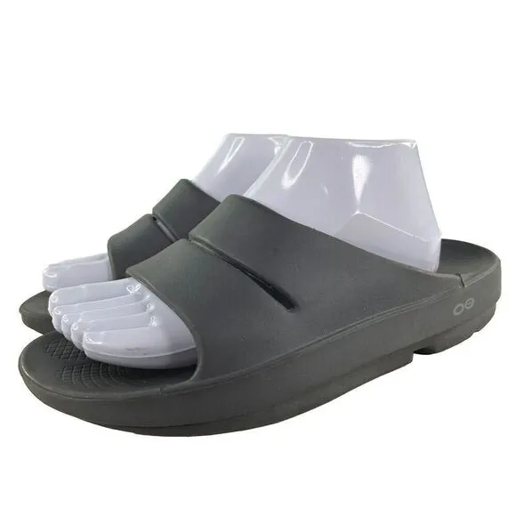 OOFOS Ooahh Women's Gray Comfort Shoes US 10 Recovery Slides Sandals