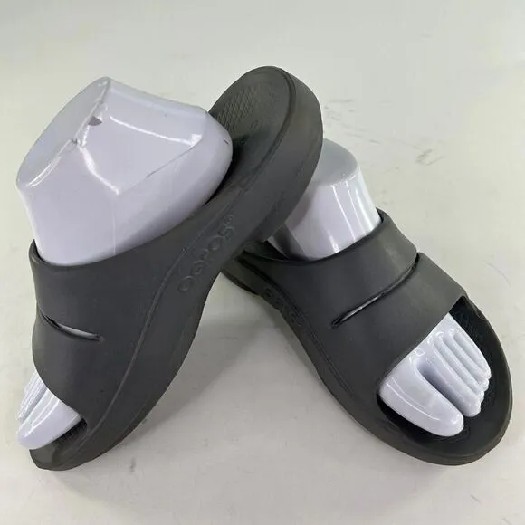 OOFOS Ooahh Women's Gray Comfort Shoes US 10 Recovery Slides Sandals