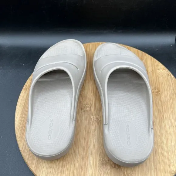 Oofos OOAHH Womens Size 7 Slide Sandal Nomad Beige Slip On Casual Recovery Shoes