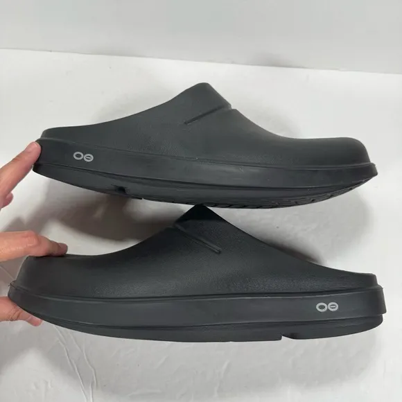 Oofos Ooclog Black Clog Recovery Comfort Mule Shoes Men Size 12 Women Size 14