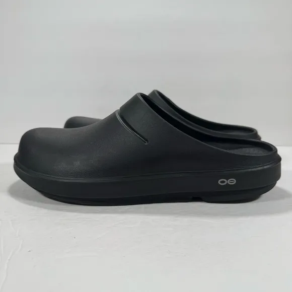 Oofos Ooclog Black Clog Recovery Comfort Mule Shoes Men Size 12 Women Size 14