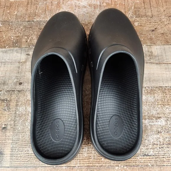 OOFOS OOcloog Men's US 14 EU 47 Black Comfort Slip-On Slide Recovery Clog Shoes