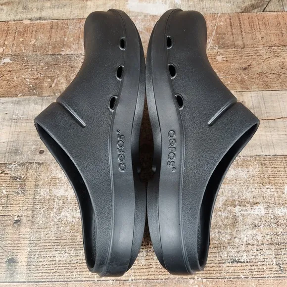 OOFOS OOcloog Men's US 14 EU 47 Black Comfort Slip-On Slide Recovery Clog Shoes