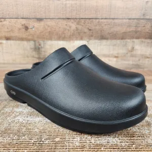 OOFOS OOcloog Men's US 14 EU 47 Black Comfort Slip-On Slide Recovery Clog Shoes