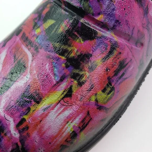 Oofos Oocloog Womens Size 5 Pink Black Slip On Comfort Recovery Mule Shoes