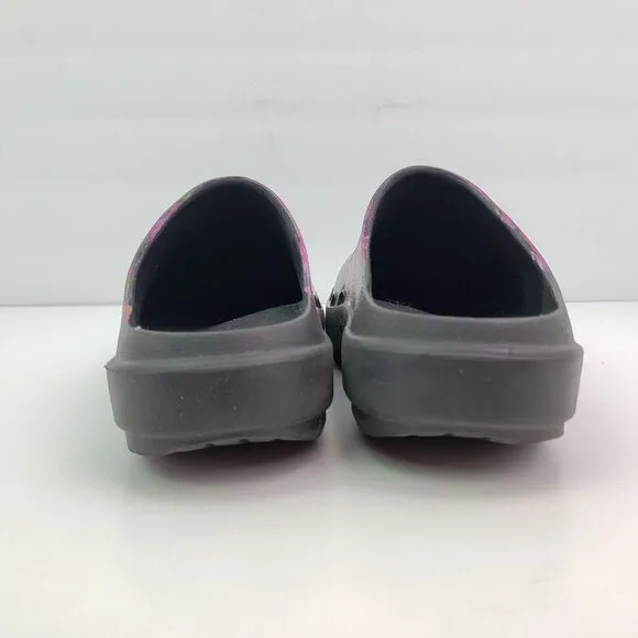 Oofos Oocloog Womens Size 5 Pink Black Slip On Comfort Recovery Mule Shoes