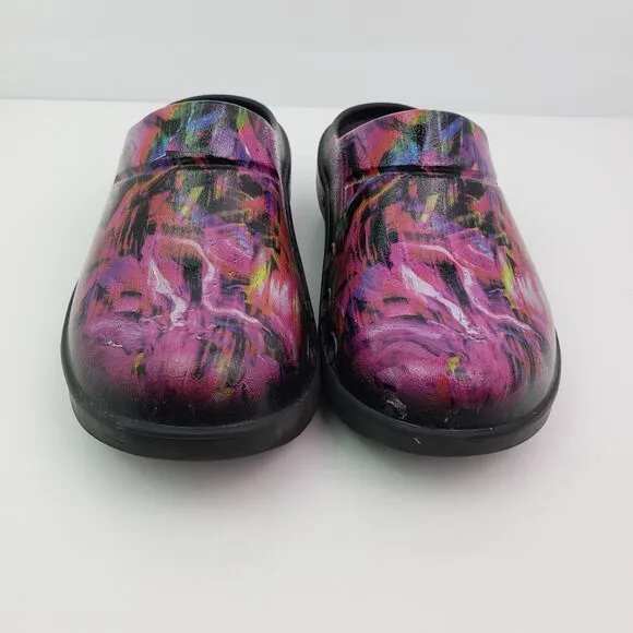 Oofos Oocloog Womens Size 5 Pink Black Slip On Comfort Recovery Mule Shoes