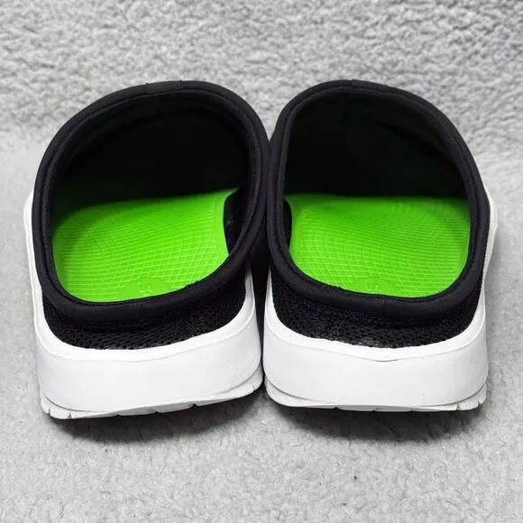 Oofos OOcoozie Sport Mule Mens Size 13 Slip On Shoes Black White Recovery
