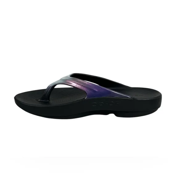 Oofos Oolala Luxe Womens 9 Comfort Recovery Sandals Thong Flip Flops Calypso EUC